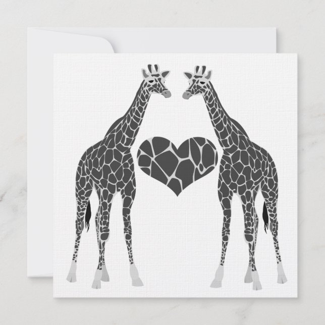 Giraffe Liebe Hochzeit Einladung (Rückseite)
