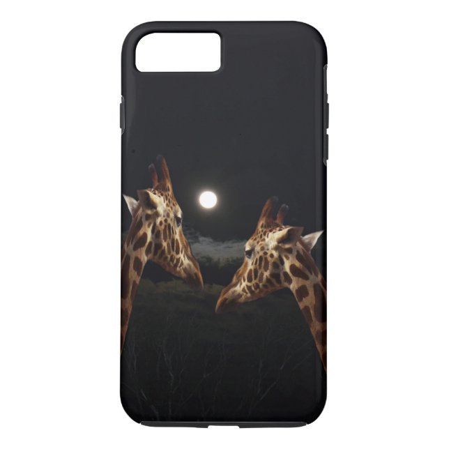 Giraffe Liebe im Mondschein, Case-Mate iPhone Hülle (Rückseite)
