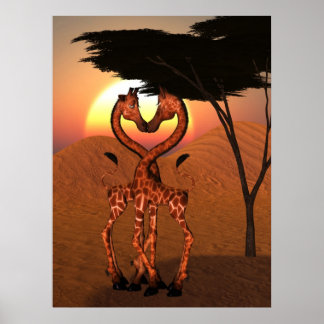 Giraffe Liebe Poster
