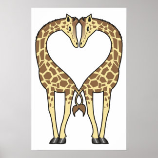 Giraffe-Liebe Poster