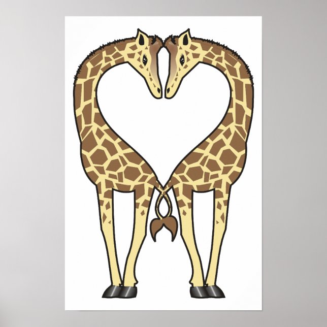 Giraffe-Liebe Poster (Vorne)