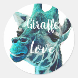 Giraffe Liebe Typografie oder Ihr Lieblingsquote Runder Aufkleber