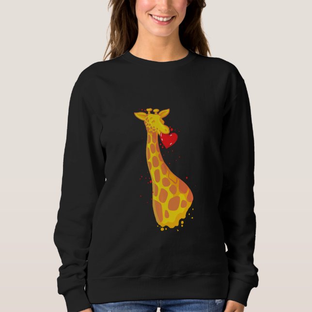Giraffe Liebe Valentinstag Sweatshirt (Vorderseite)