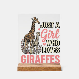 Giraffe Liebhaber Mädchen Vintage Sticherei Shirt  Acrylschild