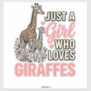 Giraffe Liebhaber Mädchen Vintage Sticherei Shirt  Aufkleber