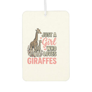 Giraffe Liebhaber Mädchen Vintage Sticherei Shirt Autolufterfrischer