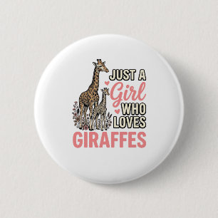 Giraffe Liebhaber Mädchen Vintage Sticherei Shirt Button