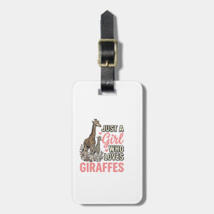 Giraffe Liebhaber Mädchen Vintage Sticherei Shirt  Gepäckanhänger