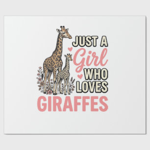 Giraffe Liebhaber Mädchen Vintage Sticherei Shirt Geschenkpapier