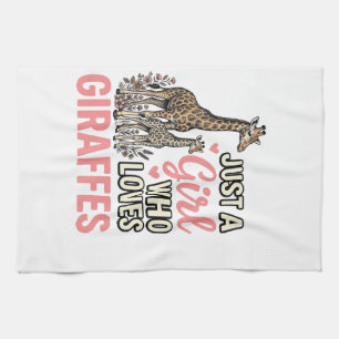 Giraffe Liebhaber Mädchen Vintage Sticherei Shirt Geschirrtuch