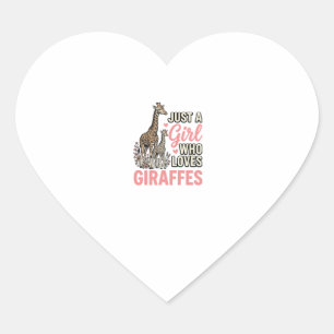 Giraffe Liebhaber Mädchen Vintage Sticherei Shirt  Herz-Aufkleber