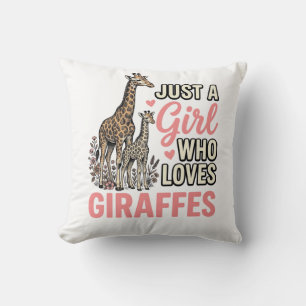 Giraffe Liebhaber Mädchen Vintage Sticherei Shirt Kissen