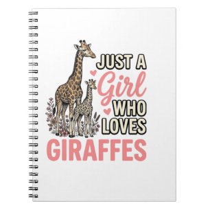 Giraffe Liebhaber Mädchen Vintage Sticherei Shirt  Notizblock