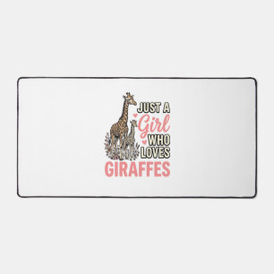 Giraffe Liebhaber Mädchen Vintage Sticherei Shirt Schreibtischunterlage