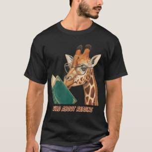 Giraffe liest Buch Brille Tiere Lehrer Z T-Shirt