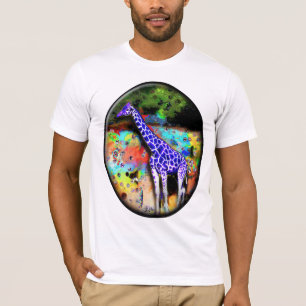 Giraffe lila psychedelische T T-Shirt