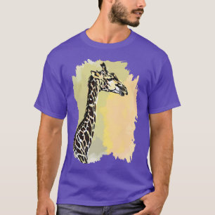 Giraffe-Linie Wasserfarben-Malerei für Giraffe T-Shirt