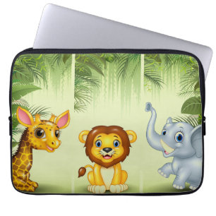 Giraffe Lion Elephant Kids Laptop Sleeve
