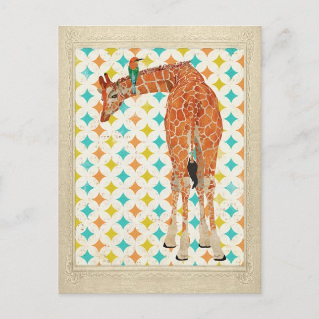 Giraffe & Little Bird Postcard Postkarte (Vorderseite)