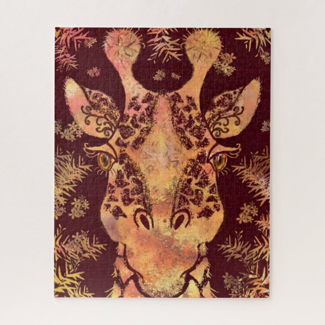 Giraffe Looking Jigsaw Puzzle - Malerei (Vertikal)