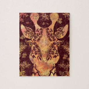 Giraffe Looking Puzzle - Malerei