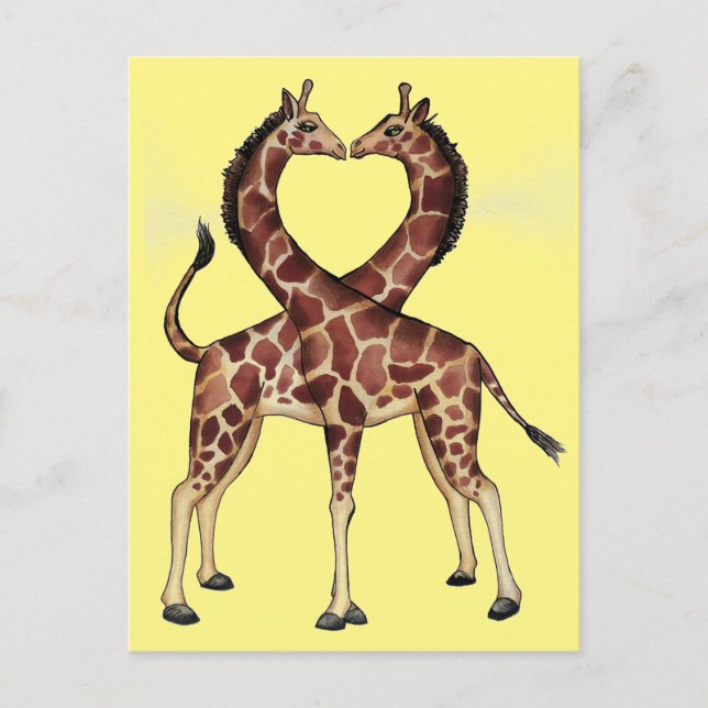 Giraffe Love postcard Postkarte (Vorderseite)