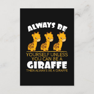 Giraffe Lover Giraffe immer selbst sein Begleitkarte