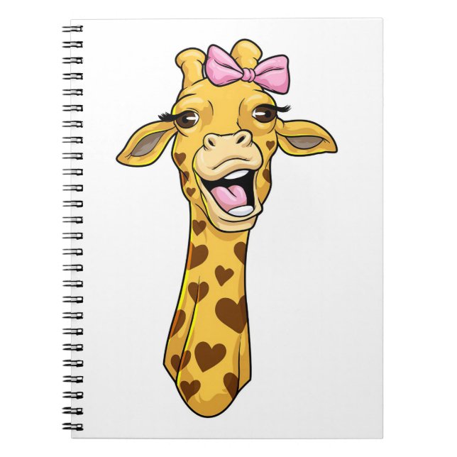 Giraffe Lover Giraffe Ribbon Hearts Notizblock (Vorderseite)