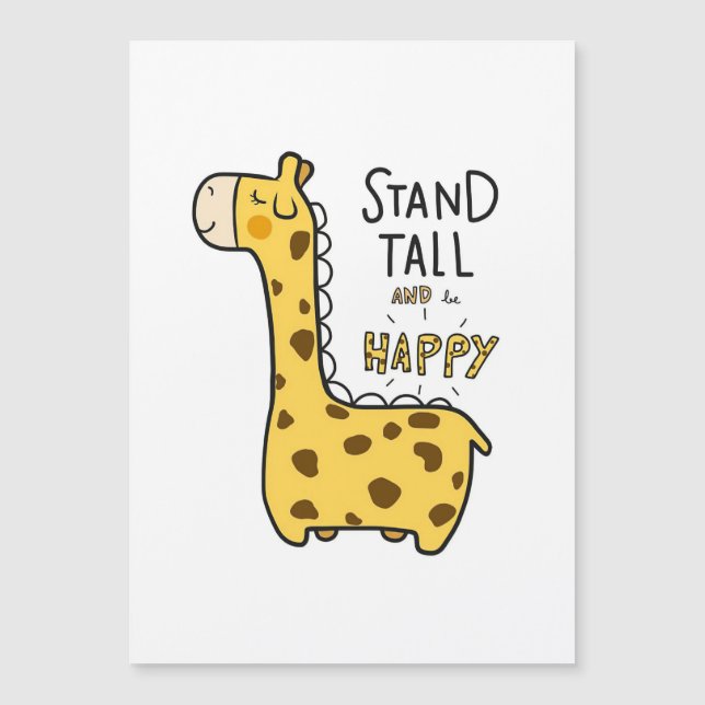 Giraffe Lover Giraffe Stand Tall Magnetkarte (Vorderseite)