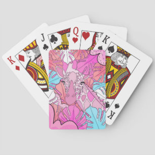 Giraffe Lover Giraffe The Pastel Pink Spielkarten