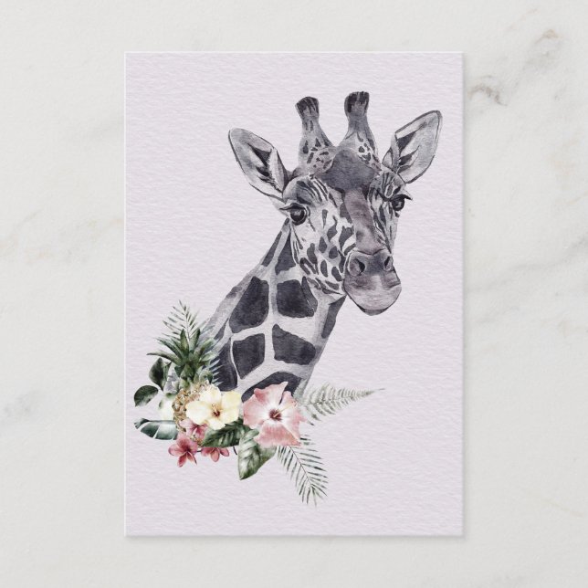 Giraffe Lover Giraffe Tier mit Blume Begleitkarte (Vorderseite)