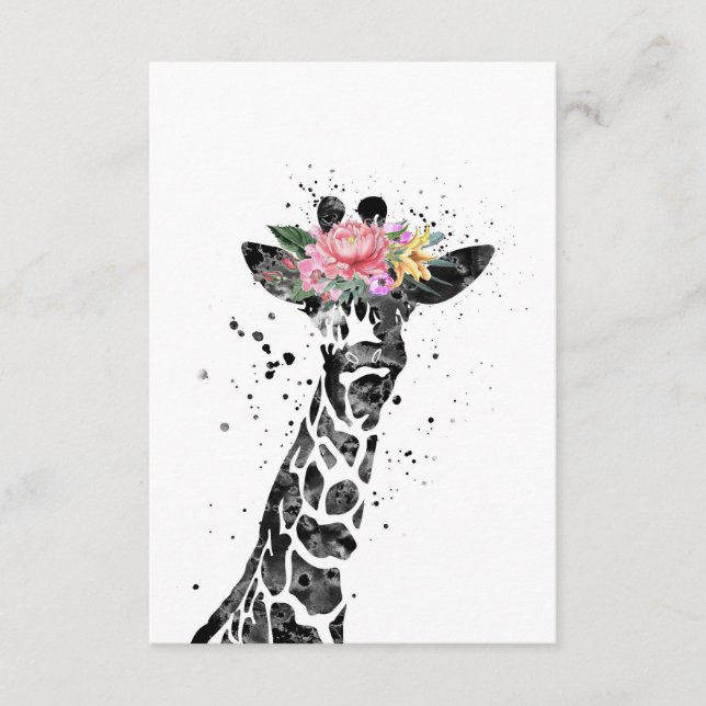 Giraffe Lover Giraffe und Blume Begleitkarte (Vorderseite)