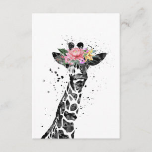 Giraffe Lover Giraffe und Blume Begleitkarte