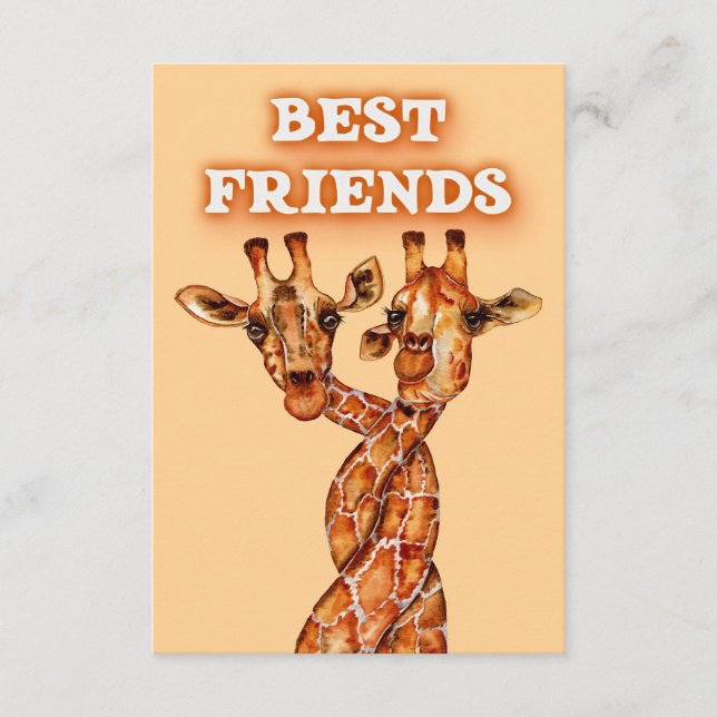 Giraffe Lover Giraffes Africa Best Friends Begleitkarte (Vorderseite)