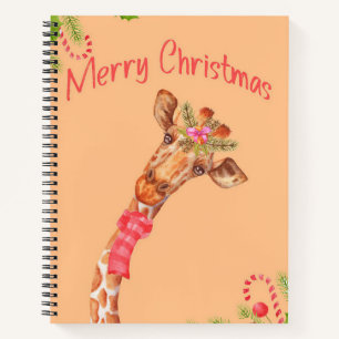Giraffe Lover Giraffes Africa Frohe Weihnachten Notizbuch