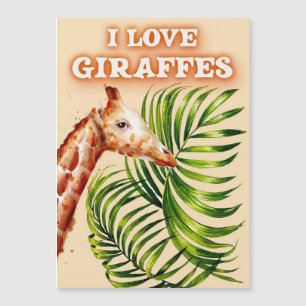 Giraffe Lover I Liebe Giraffen Magnetkarte