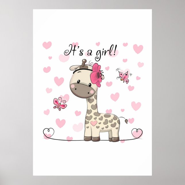 Giraffe Lover ist eine Girl-Giraffe Poster (Vorne)