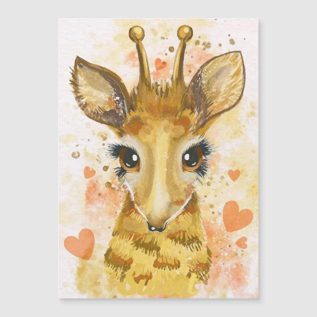 Giraffe Lover Lovely Giraffe Magnetkarte (Vorderseite)