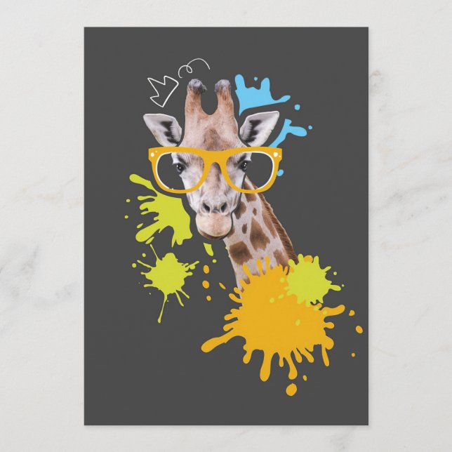 Giraffe Lover Niedliche Giraffe mit Brille Programm (Vorderseite)