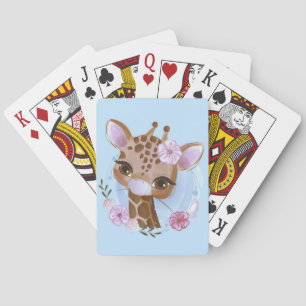 Giraffe Lover Niedliches Baby Giraffe mit Blume Spielkarten