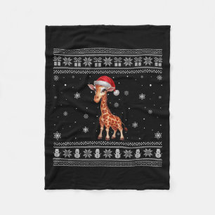 Giraffe Lovers Men Women Santa Ugly Xmas Sweater Fleecedecke