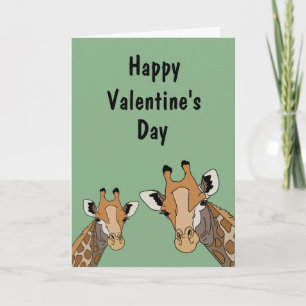 Giraffe Lustige Grüne Valentinstag Feiertagskarte