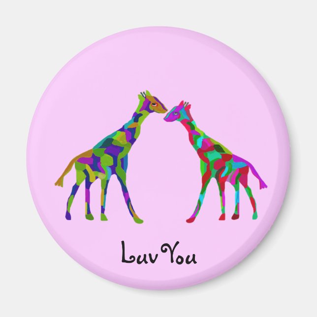 Giraffe Luv Magnets Magnet (Vorne)