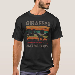 Giraffe macht mich glücklich über den größten Tier T-Shirt