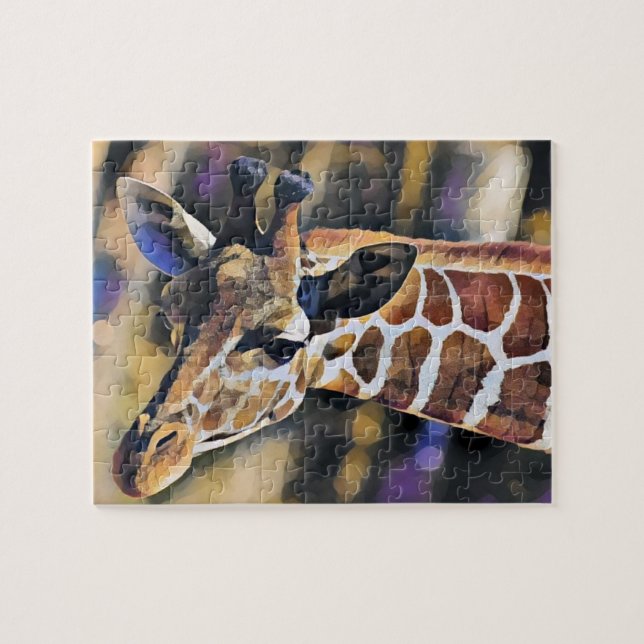 Giraffe Malerei Vintag Puzzle (Horizontal)