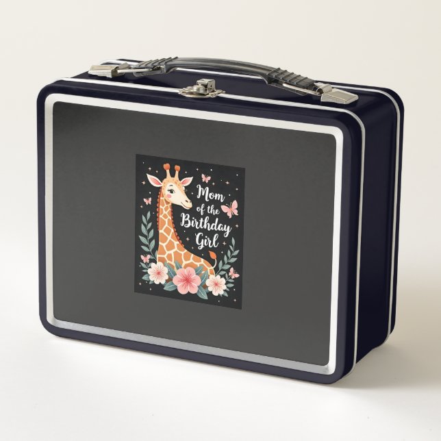 Giraffe-Mama des Geburtstagskindes passende Famili Metall Brotdose (Vorderseite)
