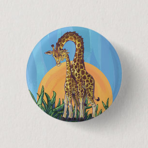 Giraffe Mama und Baby Button