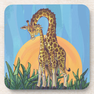 Giraffe Mama und Baby Getränkeuntersetzer