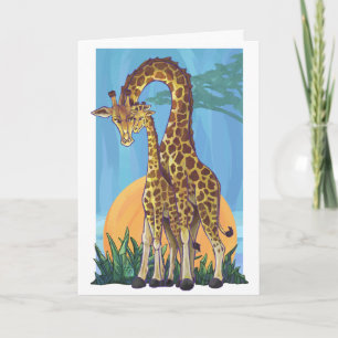 Giraffe Mama und Baby Happy Mother Day Card Karte