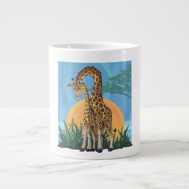 Giraffe Mama und Baby Jumbo-Tasse (Vorderseite)